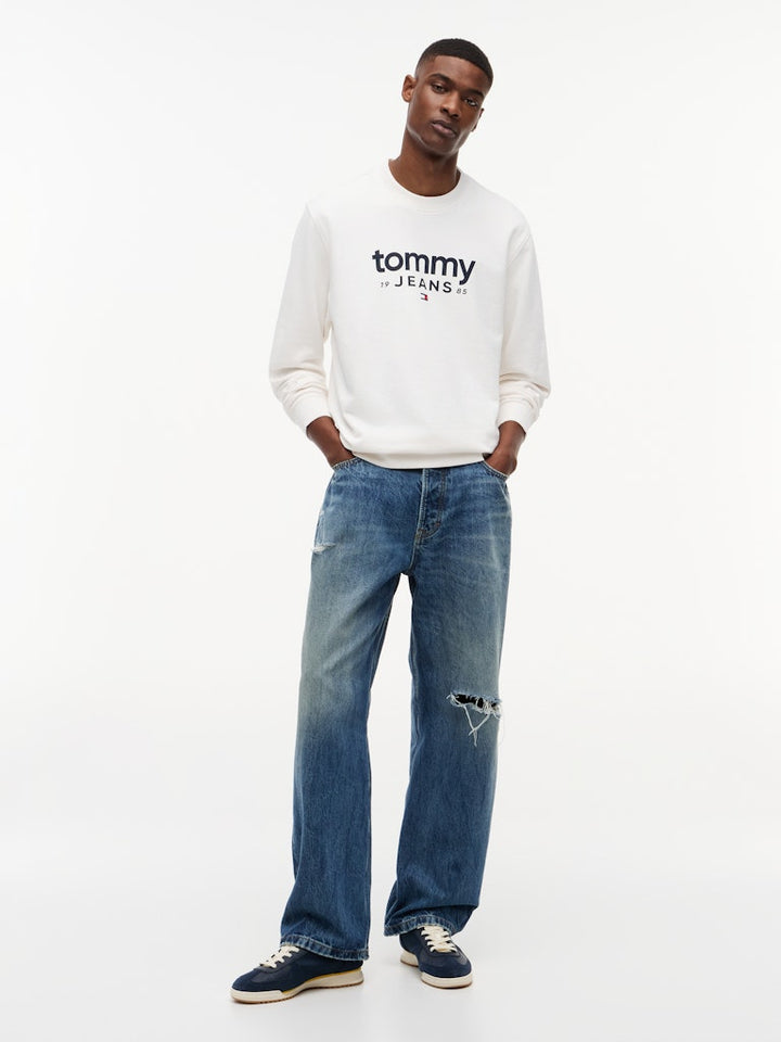 TOMMY JEANS GRAPHIC CREWNECK - ANICENT WHITE