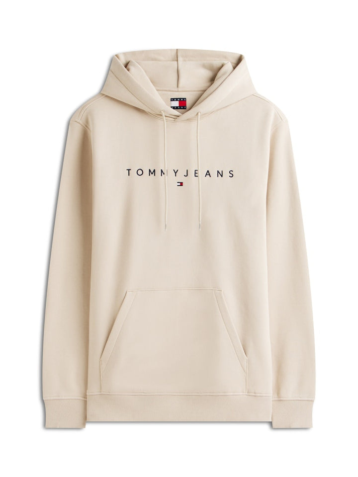 TOMMY JEANS REG LINEAR LOGO HOODIE - GULF SAND