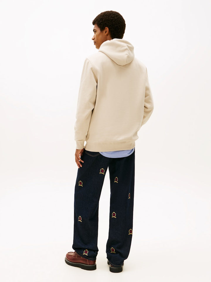TOMMY JEANS REG LINEAR LOGO HOODIE - GULF SAND