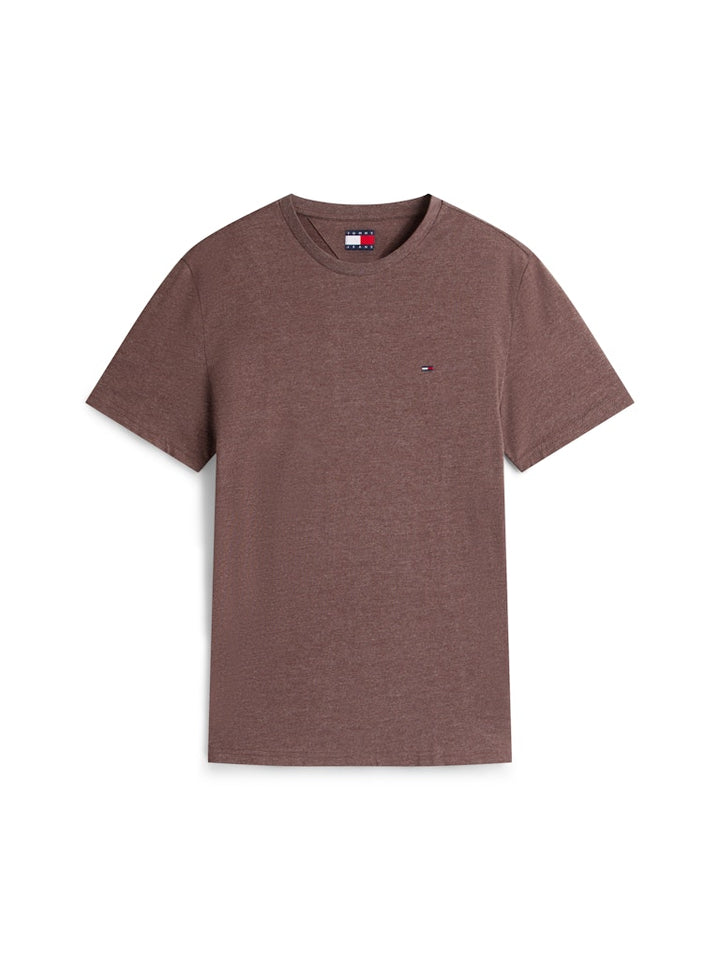 TOMMY JEANS XSLIM JASPE HTR TEE - WALNUT HTR