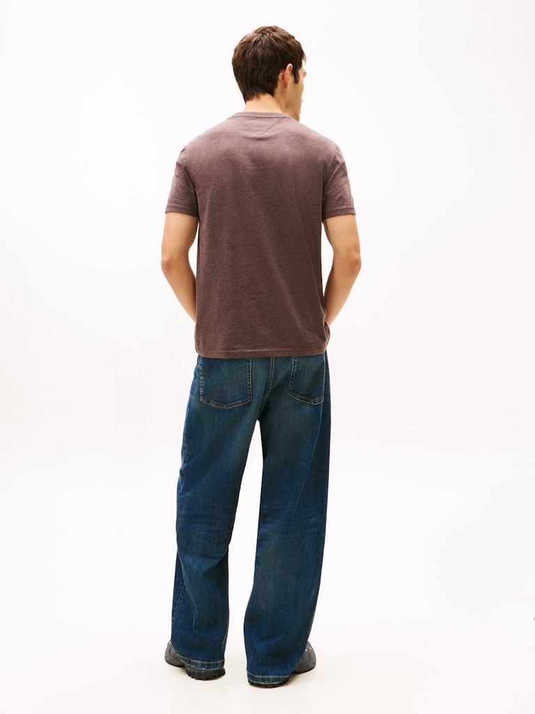 TOMMY JEANS XSLIM JASPE HTR TEE - WALNUT HTR