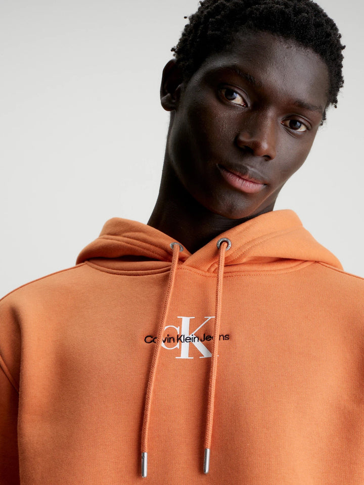 CKJ MONOLOGO HOODIE - BURNT CLAY