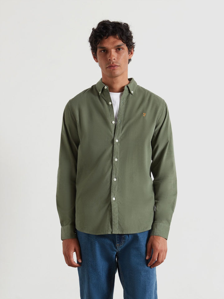 FARAH FONTELLA CORD LS SHIRT - TARRAGON GREEN