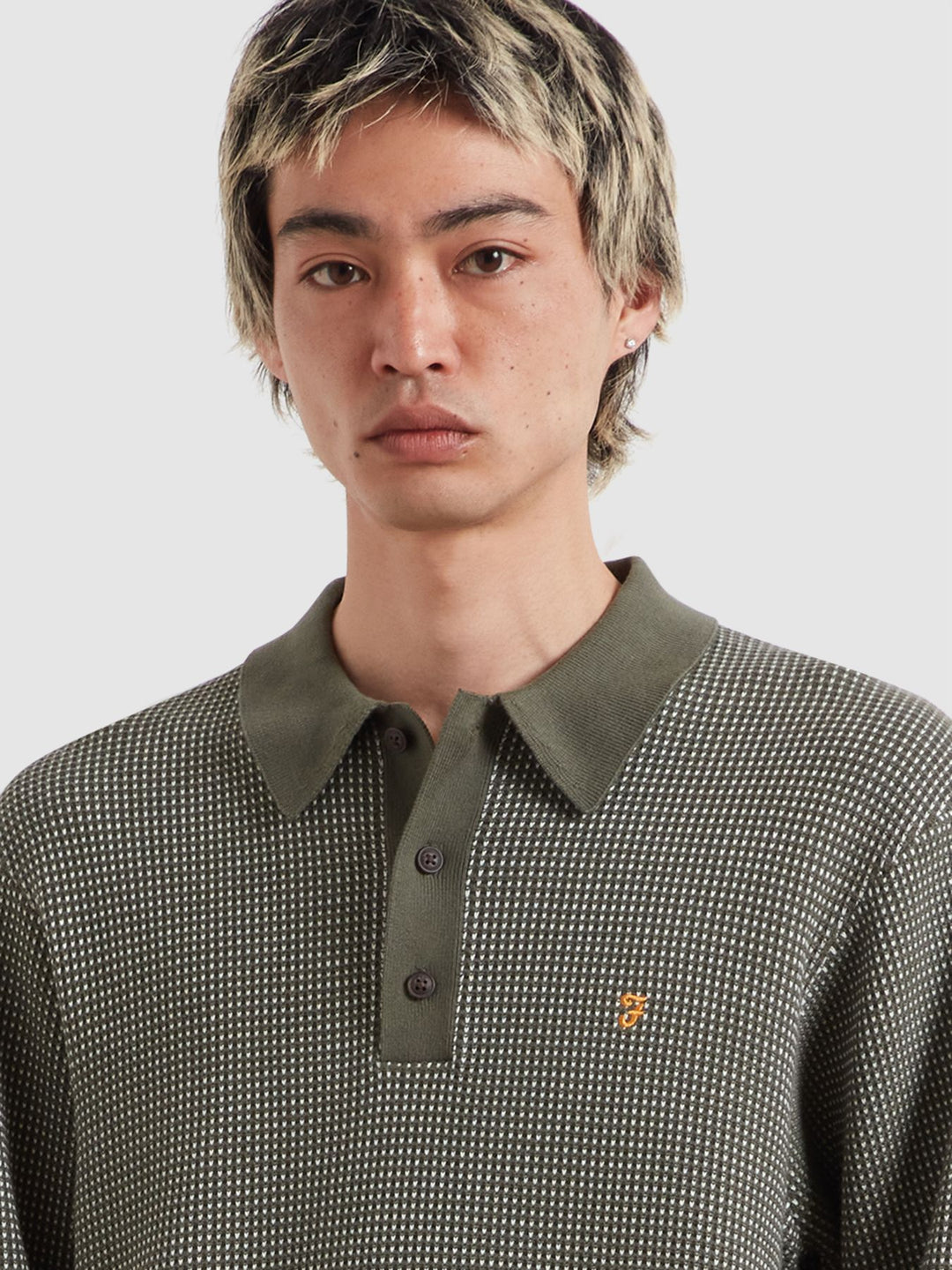 FARAH GATEACRE KNIT POLO - ROSEMARY
