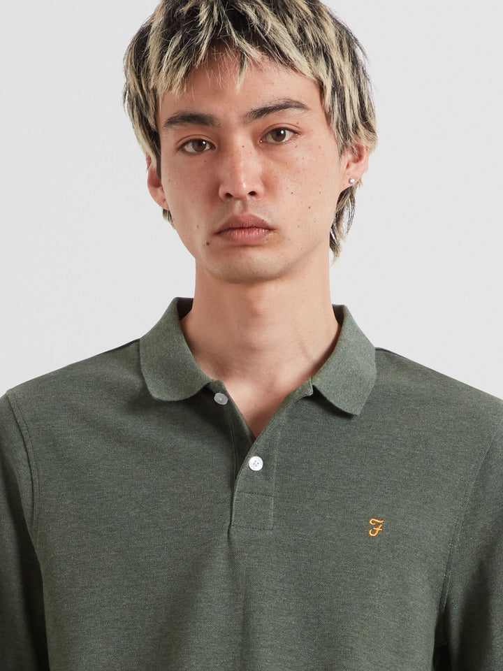 FARAH CUNNINGHAM LS POLO - ROSEMARY MARL