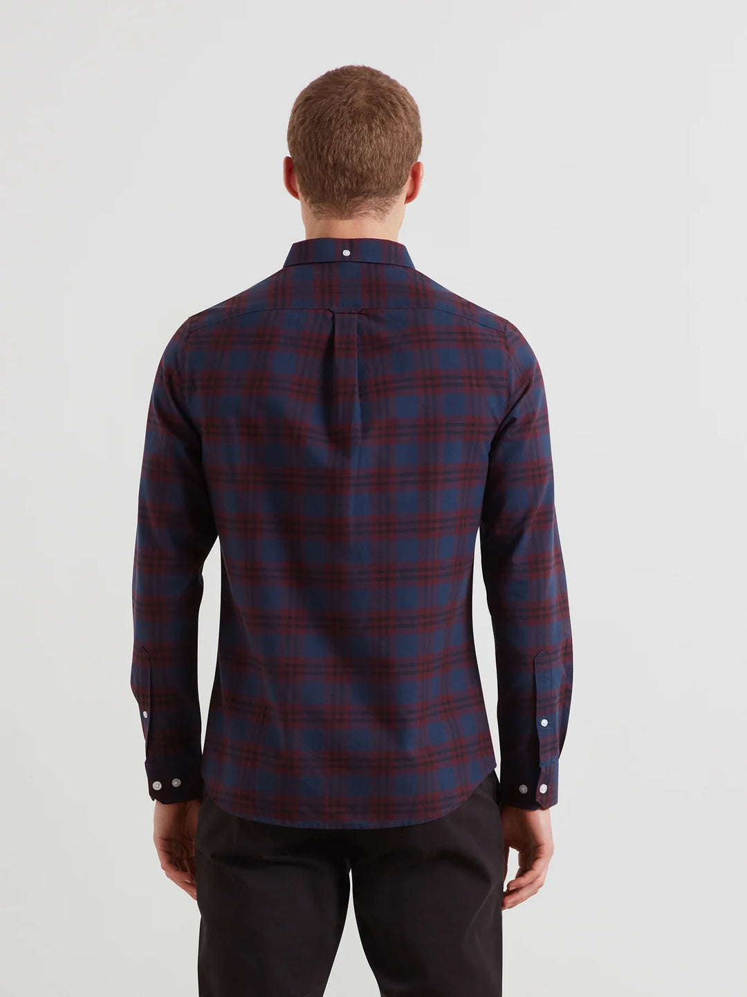 FARAH BREWER CHECK - BORDEAUX