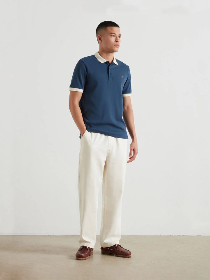FARAH CLEMENT SS TEXTURED - AEGEAN BLUE