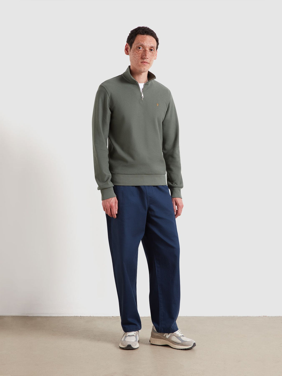 FARAH CONRAD 1/4 ZIP-GO - ROSEMARY