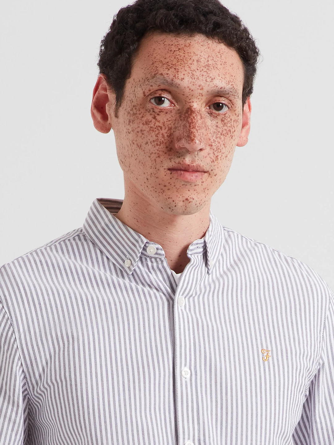 FARAH BREWER STRIPE LS SHIRT - DEEP PURPLE