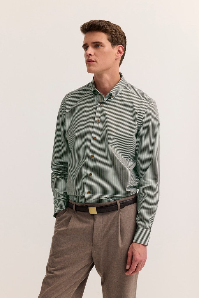 BUGATTI 28507F LS SHIRT-180 GREEN