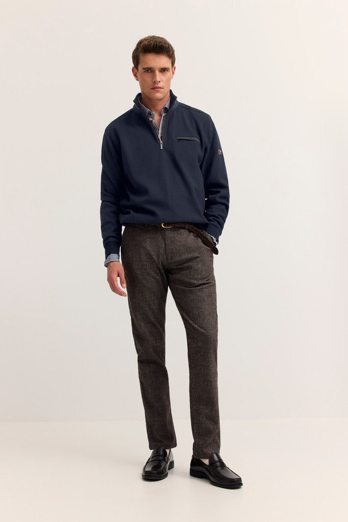 BUGATTI 25050F 1/4 ZIP 390-NAVY