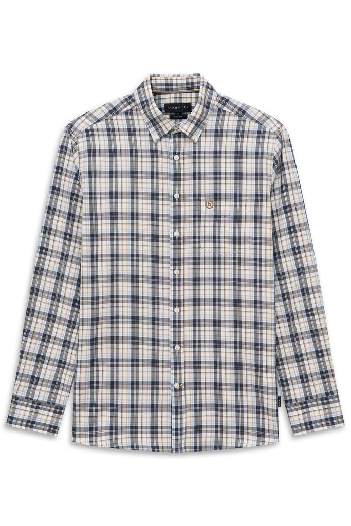 BUGATTI 28404F LS SHIRT - 60 TAUPE