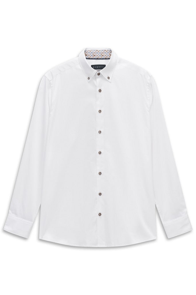 BUGATTI 28503F LS SHIRT - 10 WHITE