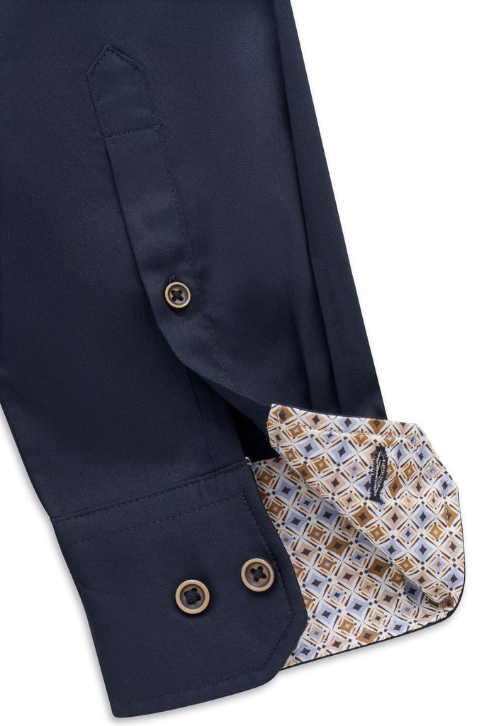 BUGATTI 28503F LS SHIRT - 390 NAVY