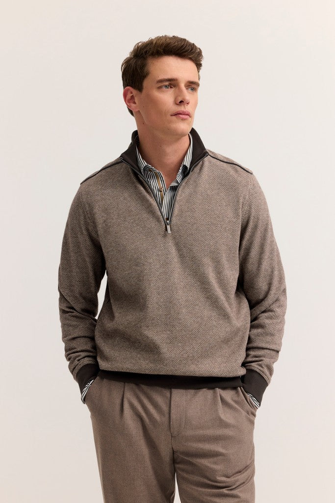 BUGATTI 8550-25061F 1/2 ZIP - 80 BROWN