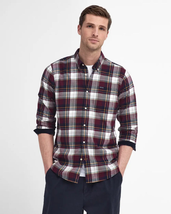 BARBOUR CROSSFELL CHECKED SHIRT - MERLOT