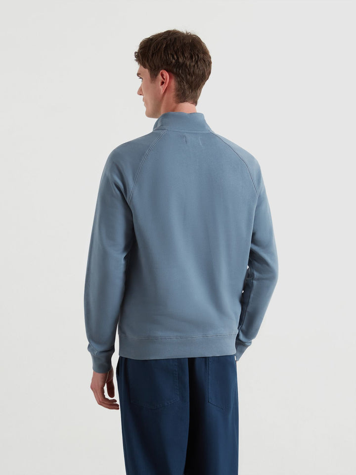 FARAH JIM 1/4 ZIP - CHALK BLUE