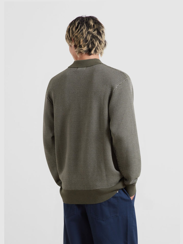 FARAH GATEACRE KNIT POLO - ROSEMARY