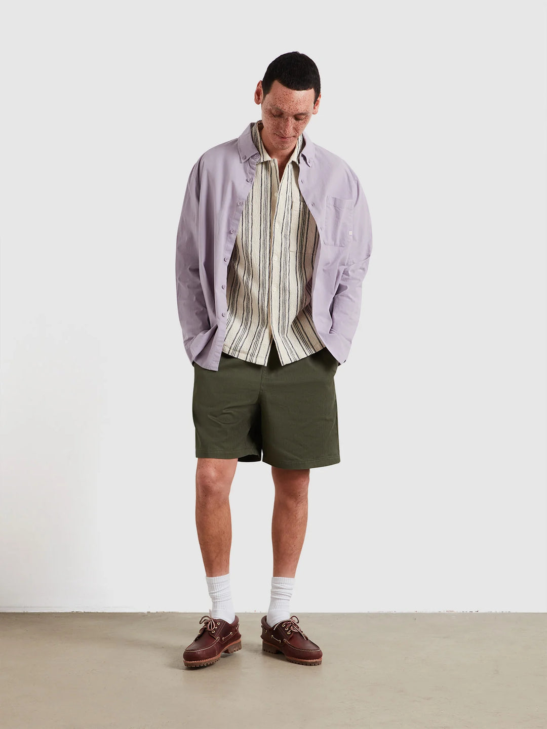 FARAH SIMON SS STRIPE - ECRU