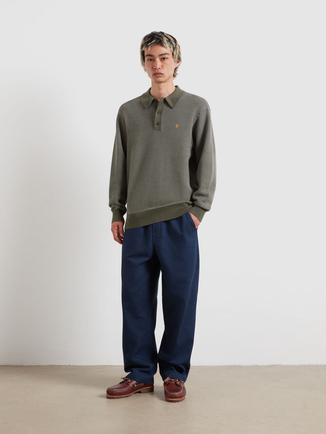 FARAH GATEACRE KNIT POLO - ROSEMARY
