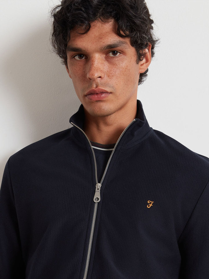 FARAH SEATON ZIP THRU - NAVY