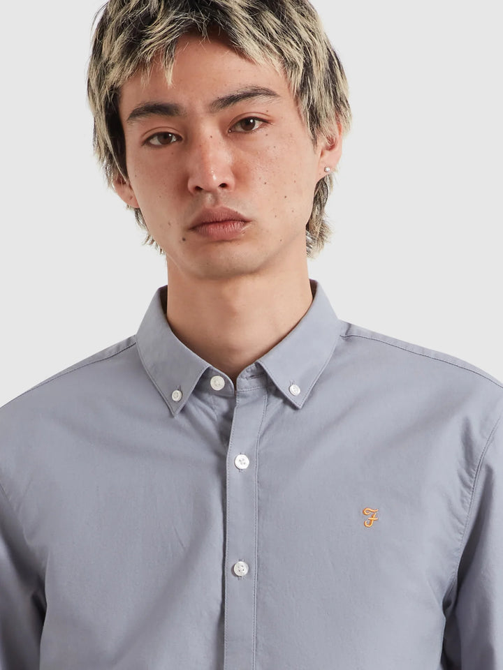 FARAH BREWER LS SHIRT - ICELANDIC BLUE