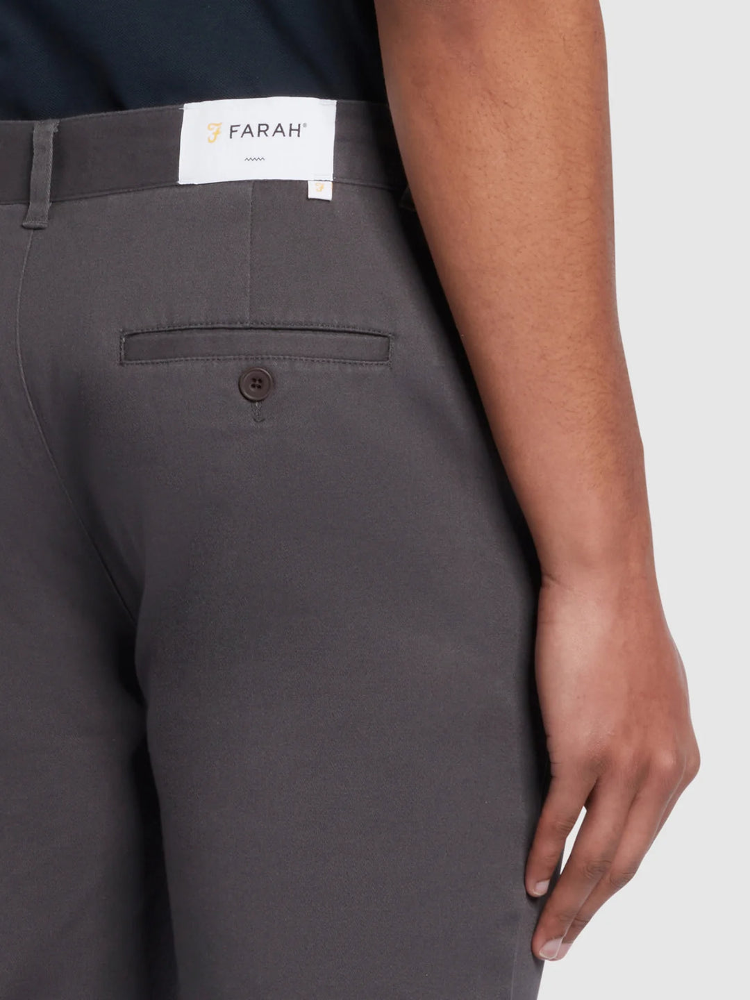 FARAH ENDMORE TWILL CHINO - CHARCOAL