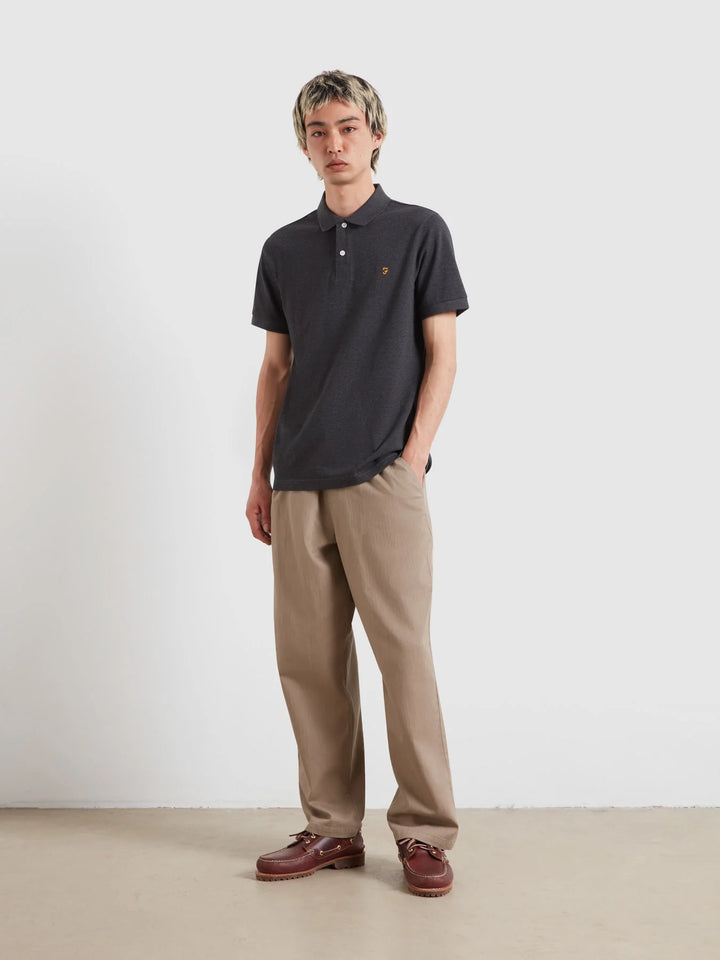 FARAH CUNNINGHAM SS POLO - WASHED BLACK