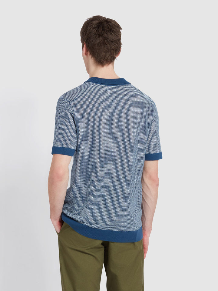 FARAH SANDFORD KNIT POLO - COLD METAL