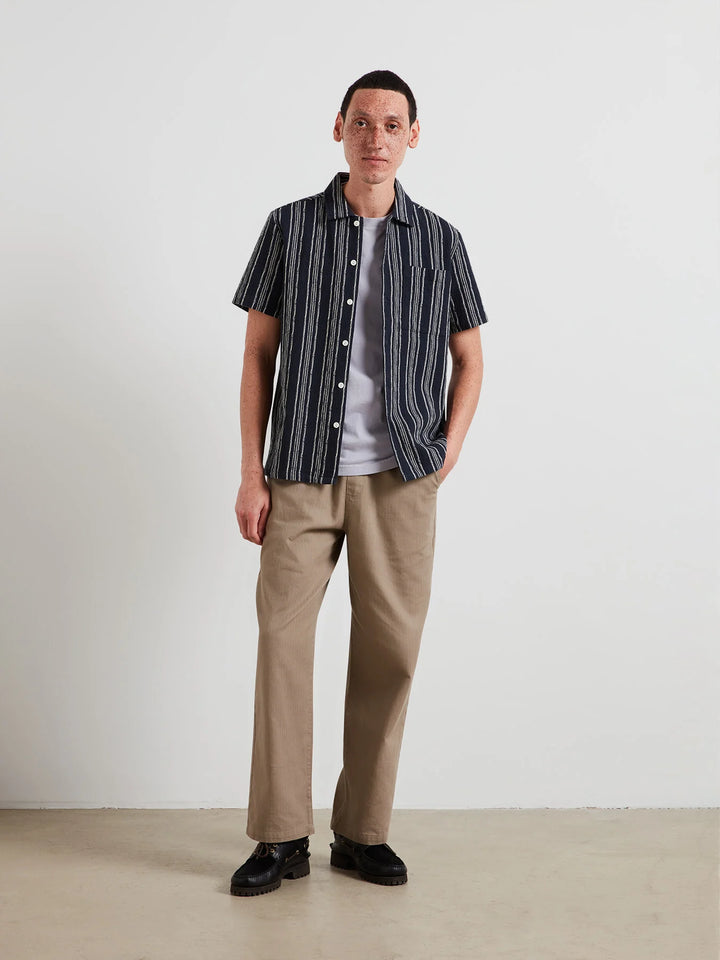 FARAH SIMON SS STRIPE - TRUE NAVY