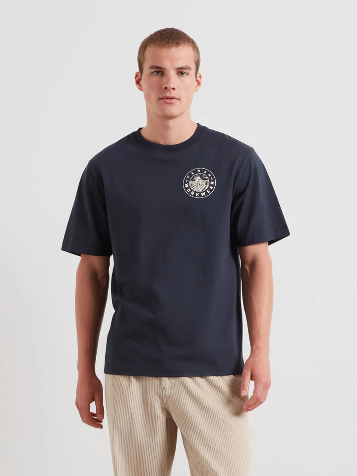 FARAH HAISE GRAPHIC TEE - TRUE NAVY