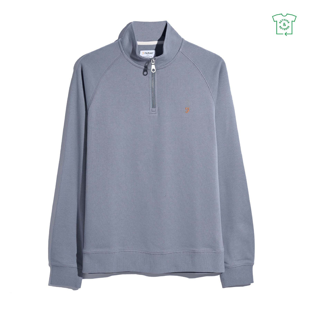 FARAH ARNOLD 1/4 ZIP - ICELANDIC BLUE