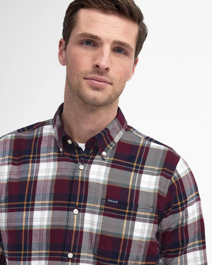 BARBOUR CROSSFELL CHECKED SHIRT - MERLOT
