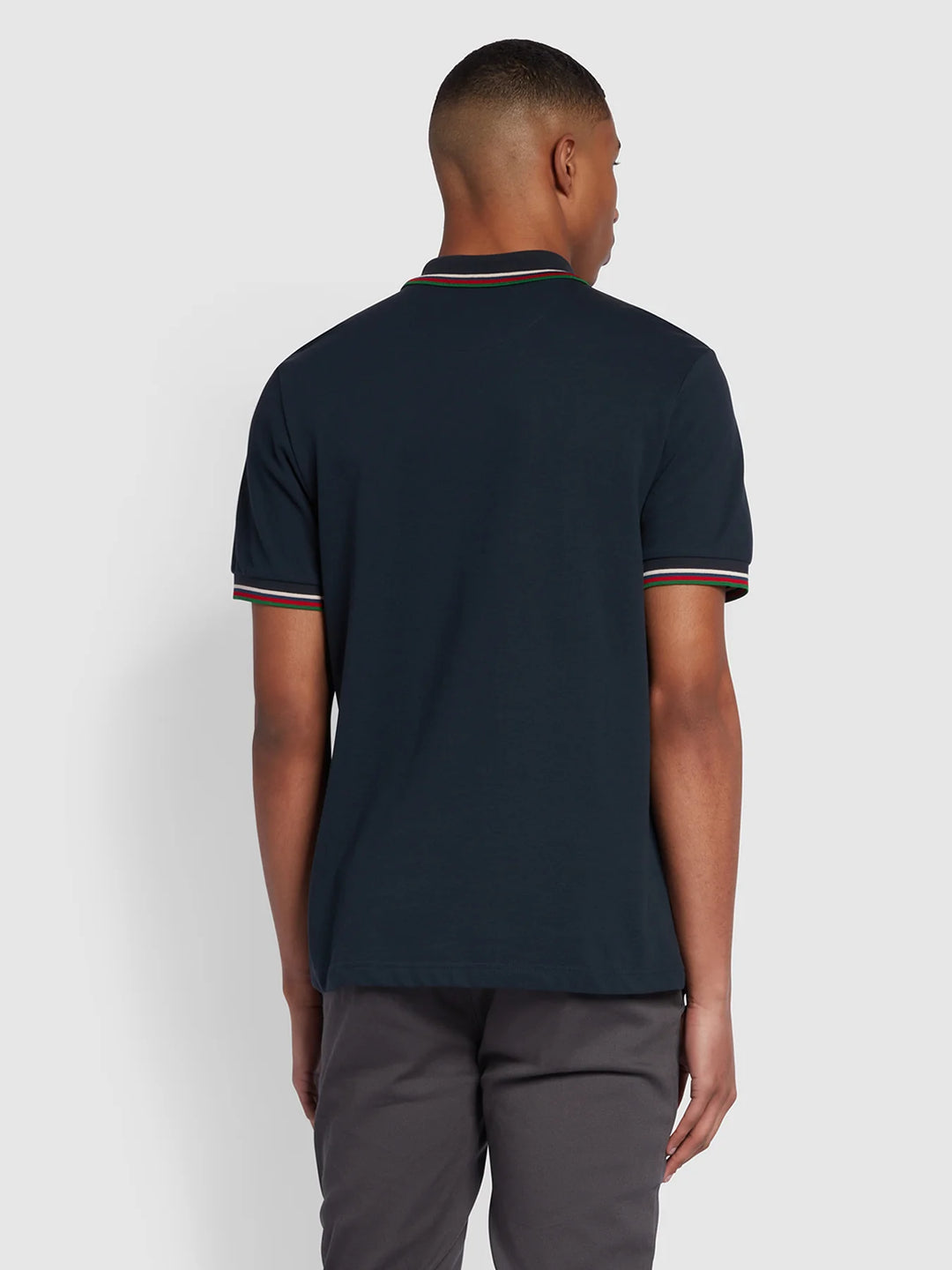 FARAH ALVIN TIPPED POLO - NAVY