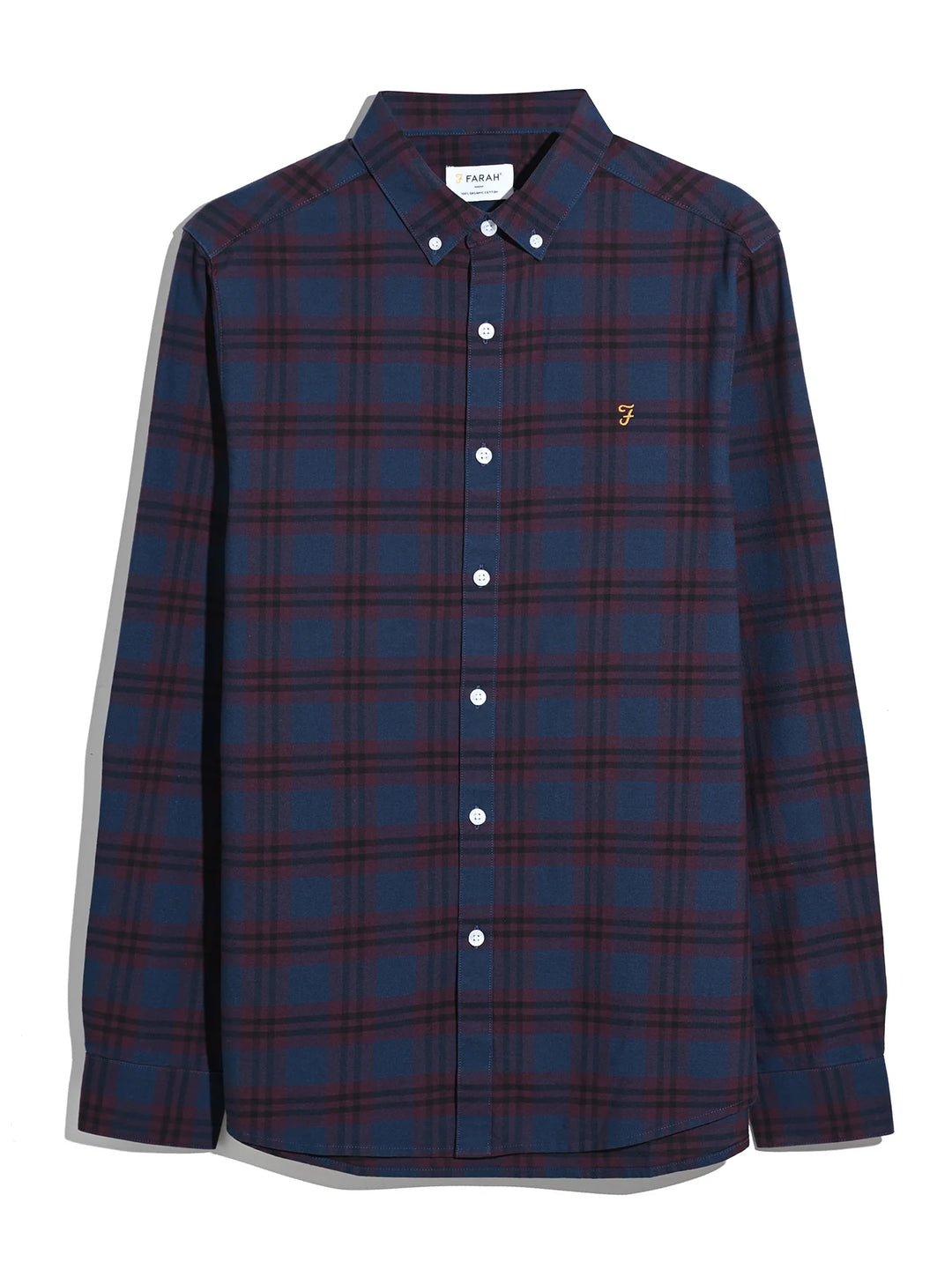 FARAH BREWER CHECK - BORDEAUX