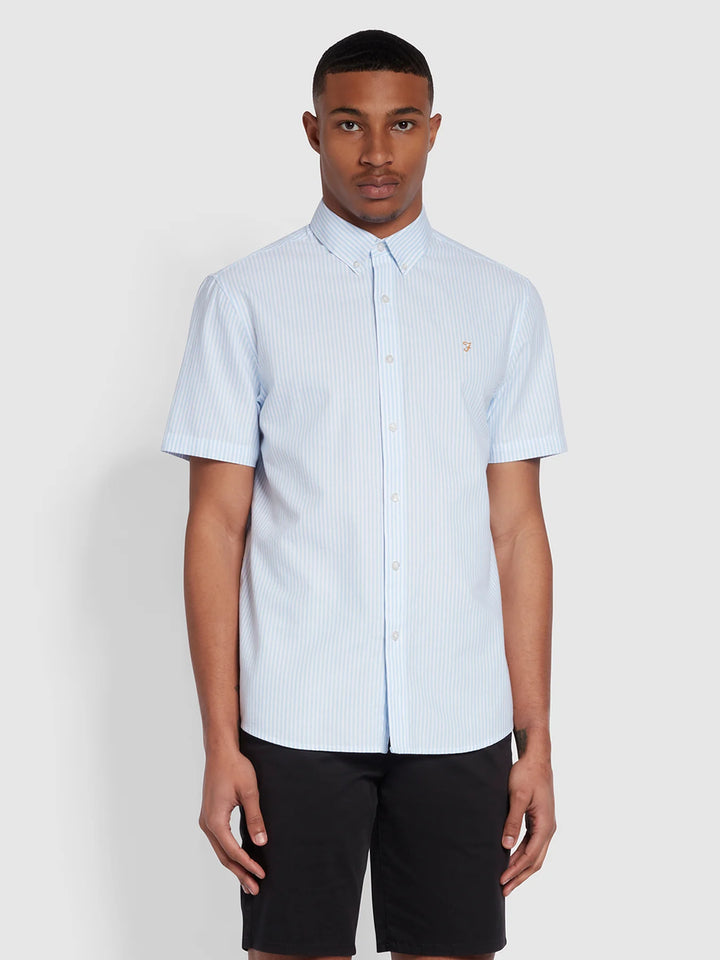 FARAH STRIPE SS BD - SKY BLUE