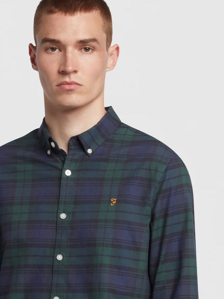FARAH BREWER CHECK LS BD - WOODLAND PINE