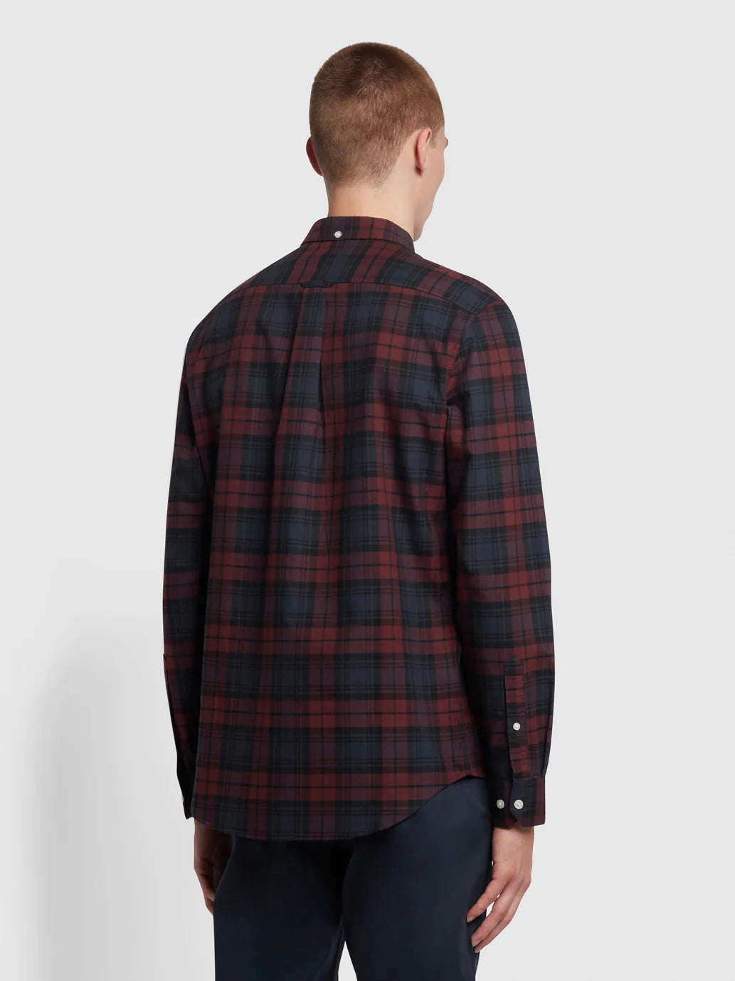 FARAH BREWER CHECK LS BD - FARAH RED