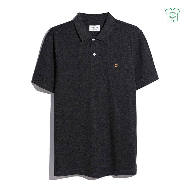 FARAH CUNNINGHAM SS POLO - WASHED BLACK