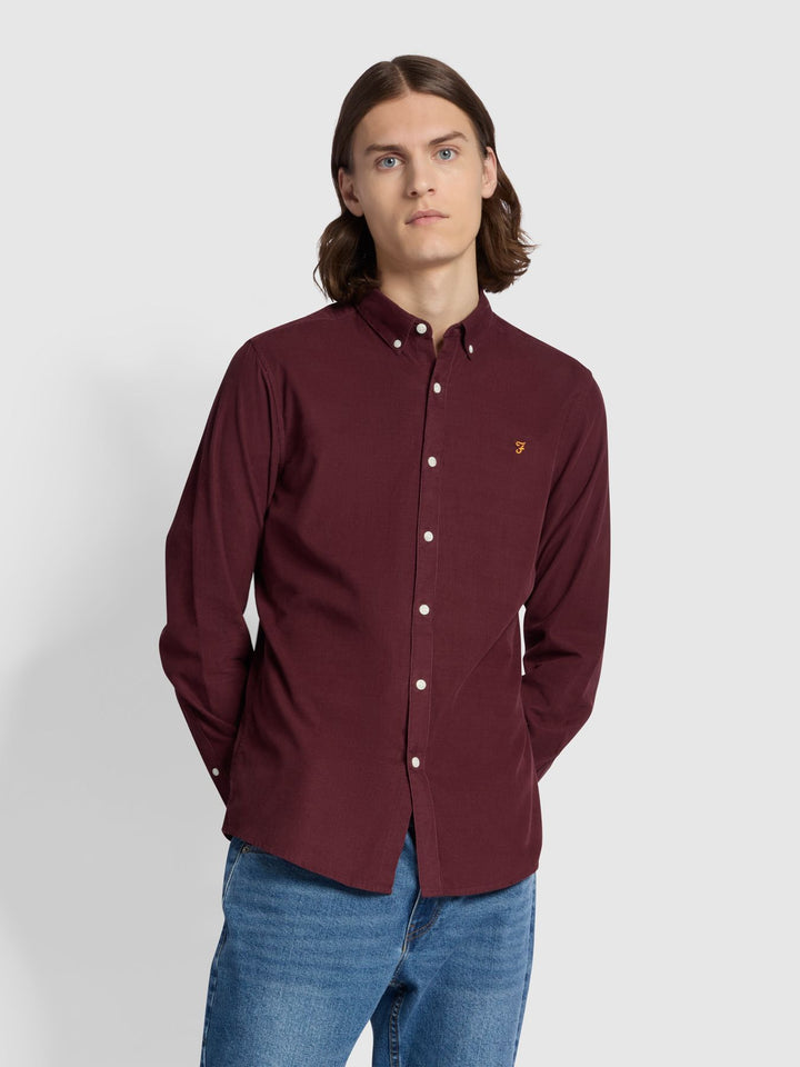 FARAH FONTELLA CORD LS SHIRT - FARAH RED