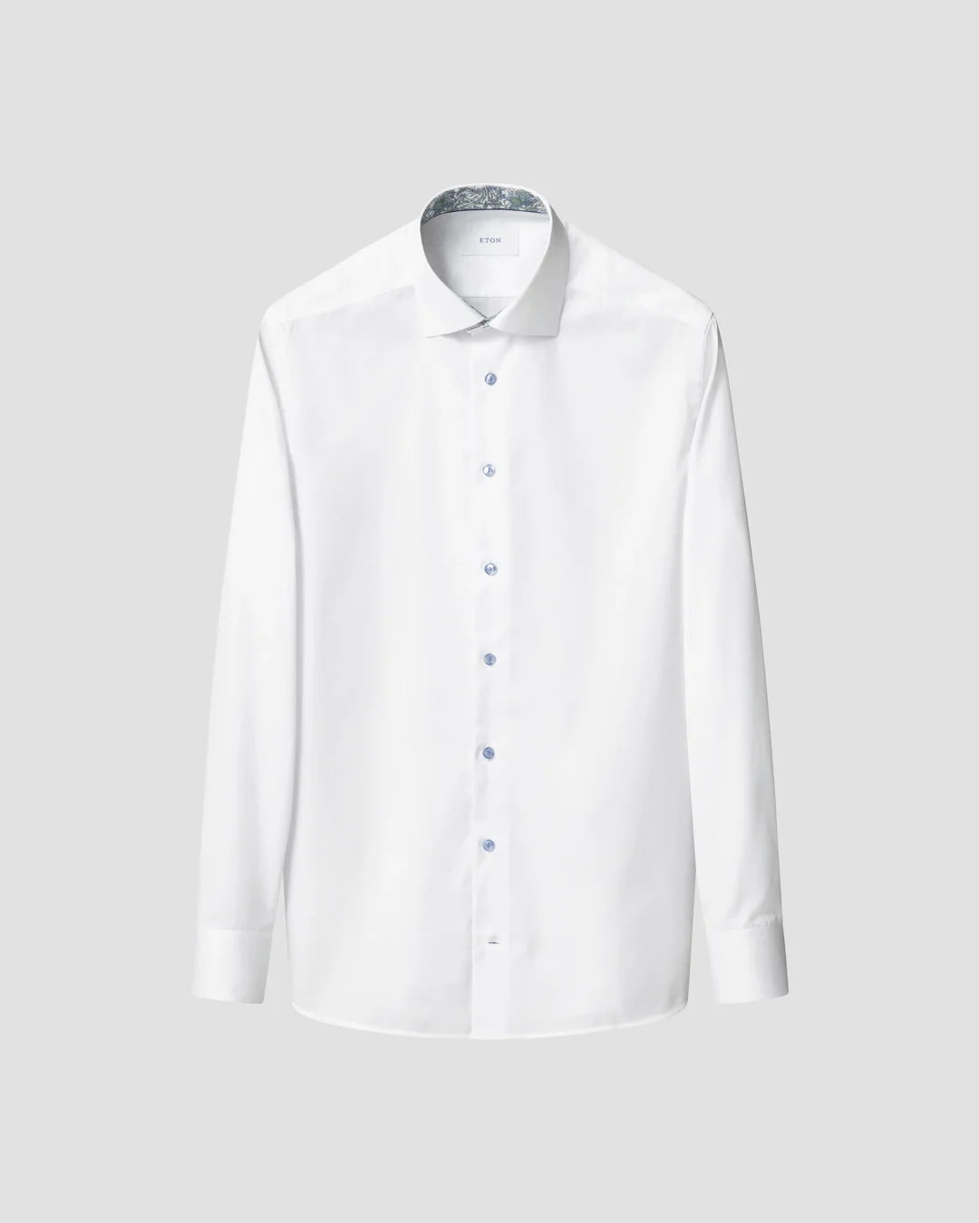 ETON FLORAL EFFECT SIGNATURE TWILL 00 WHITE