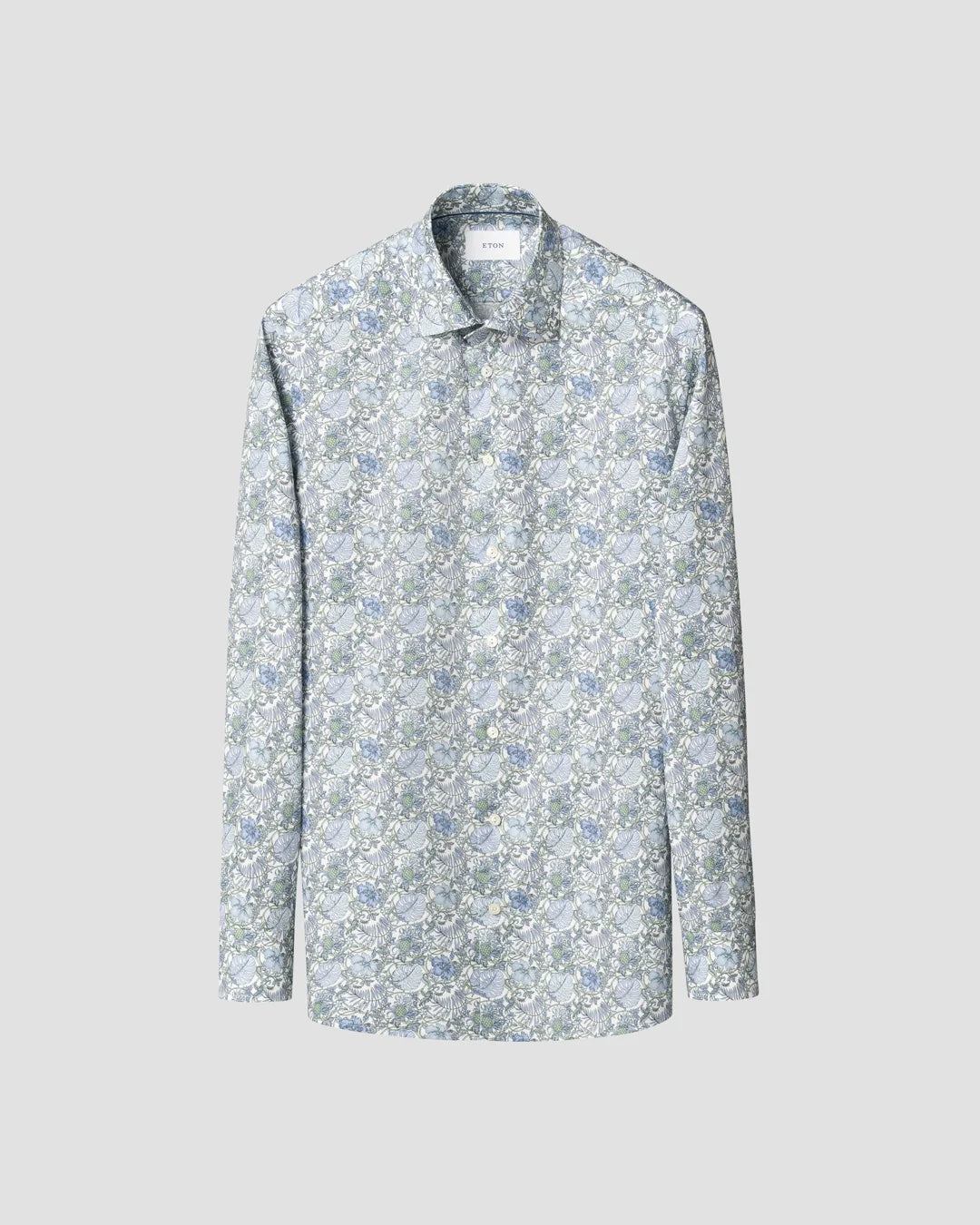 ETON FLORAL SIGNATURE TWILL SHIRT 65 GREEN