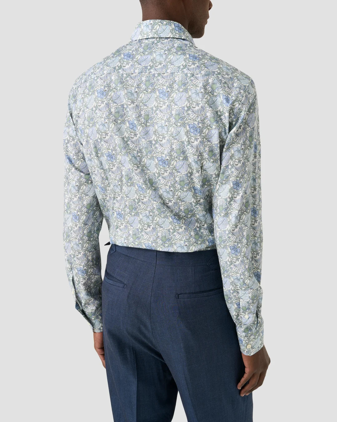 ETON FLORAL SIGNATURE TWILL SHIRT 65 GREEN