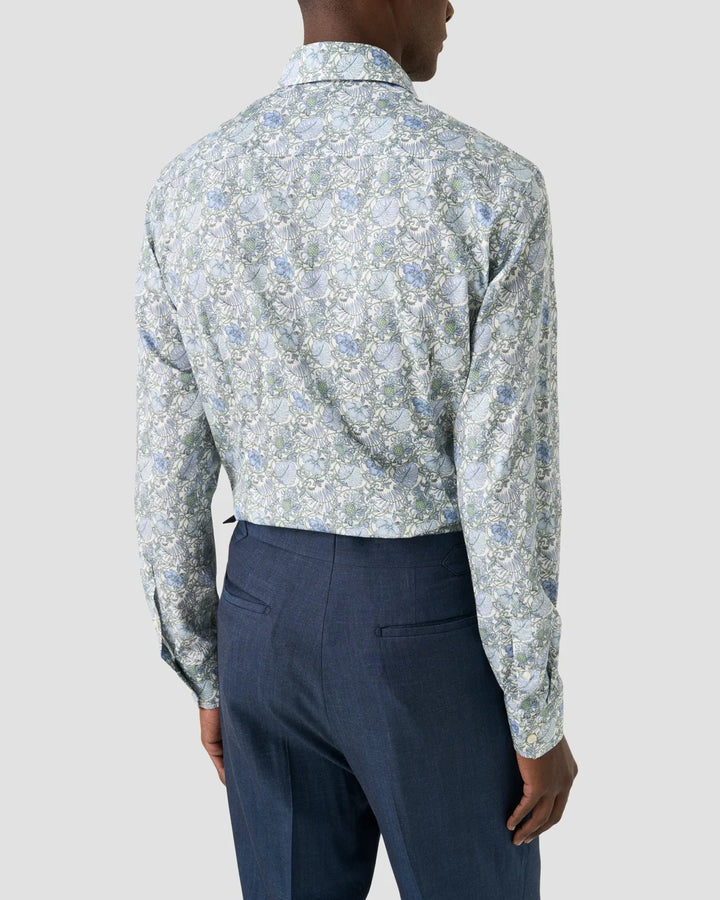 ETON FLORAL SIGNATURE TWILL SHIRT 65 GREEN