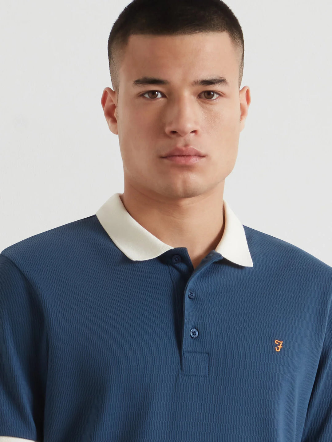 FARAH CLEMENT SS TEXTURED - AEGEAN BLUE