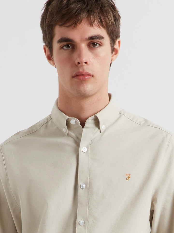 FARAH BREWER LS BD - WHITE SMOKE