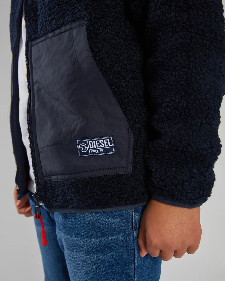 DIESEL BOYS HARPER BORG FLEECE - NAVY