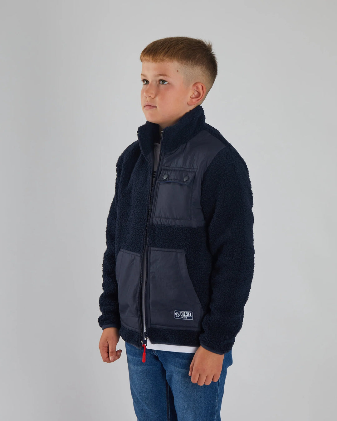 DIESEL BOYS HARPER BORG FLEECE - NAVY