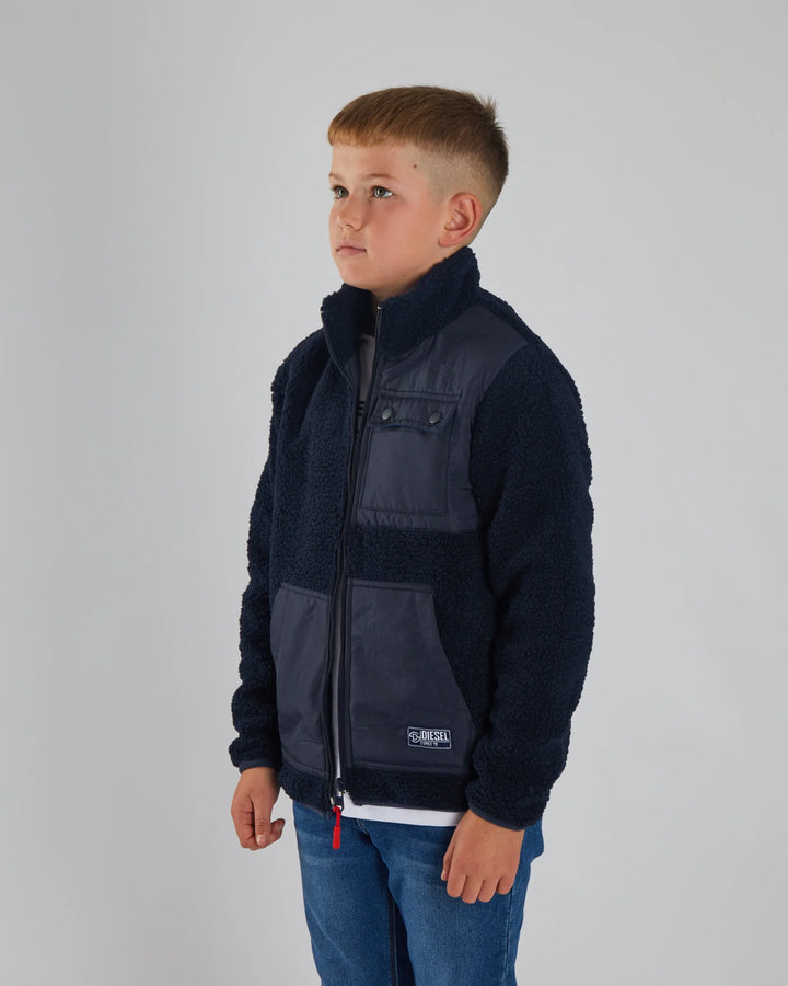 DIESEL BOYS HARPER BORG FLEECE - NAVY