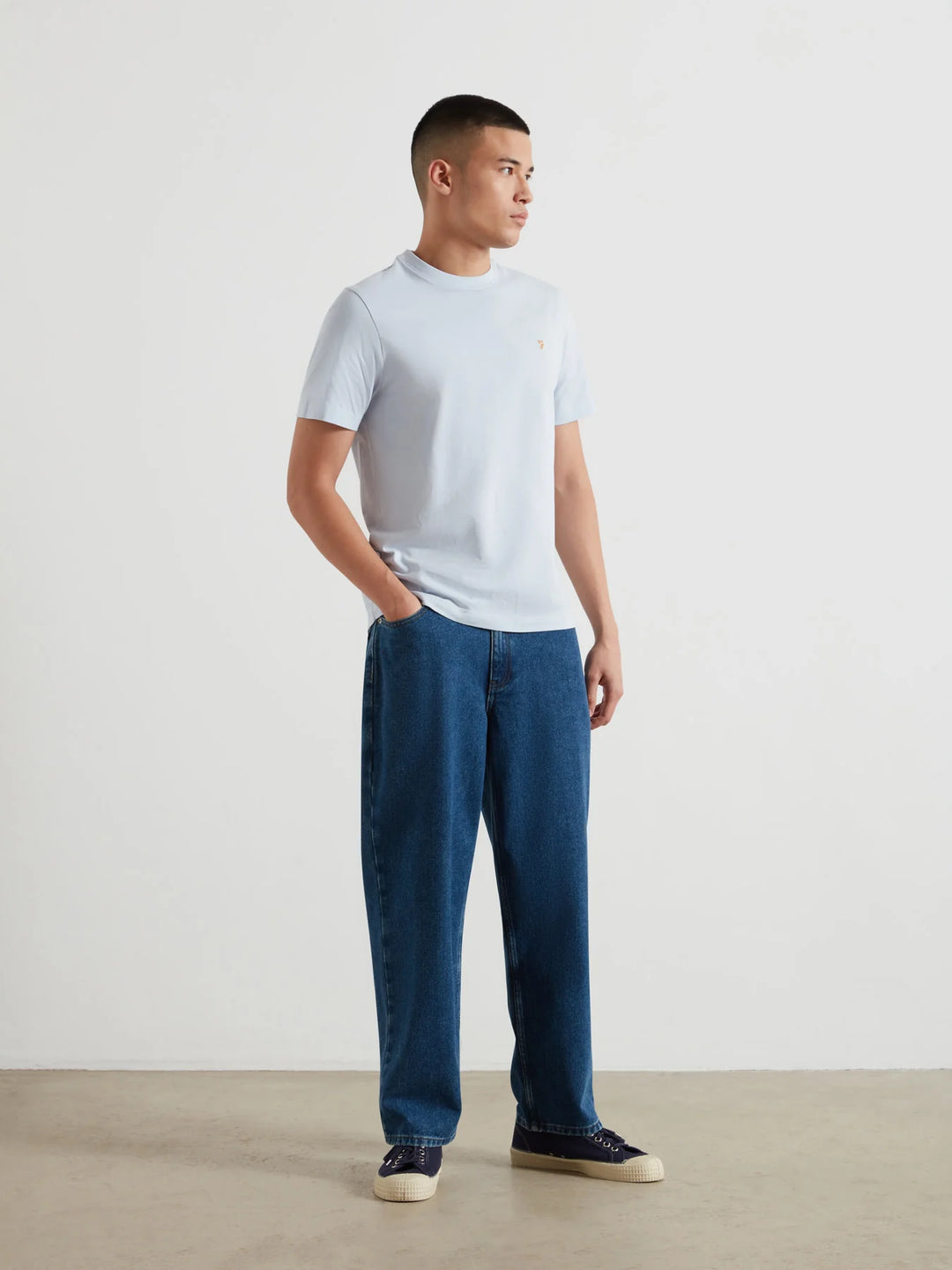 FARAH DANNY SS TEE - BLUE NICKLE